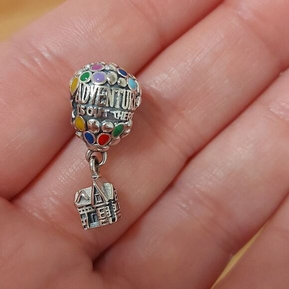 925 Sterling Silver Hot Air Balloon Charm - Picture 3 of 6